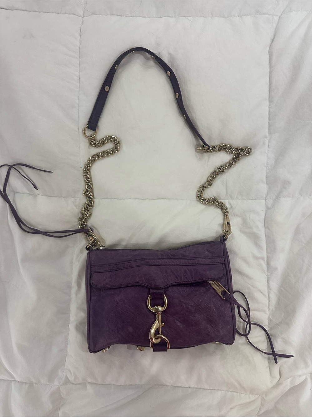 Rebecca Minkoff Purple Leather MAC Crossbody Bag
